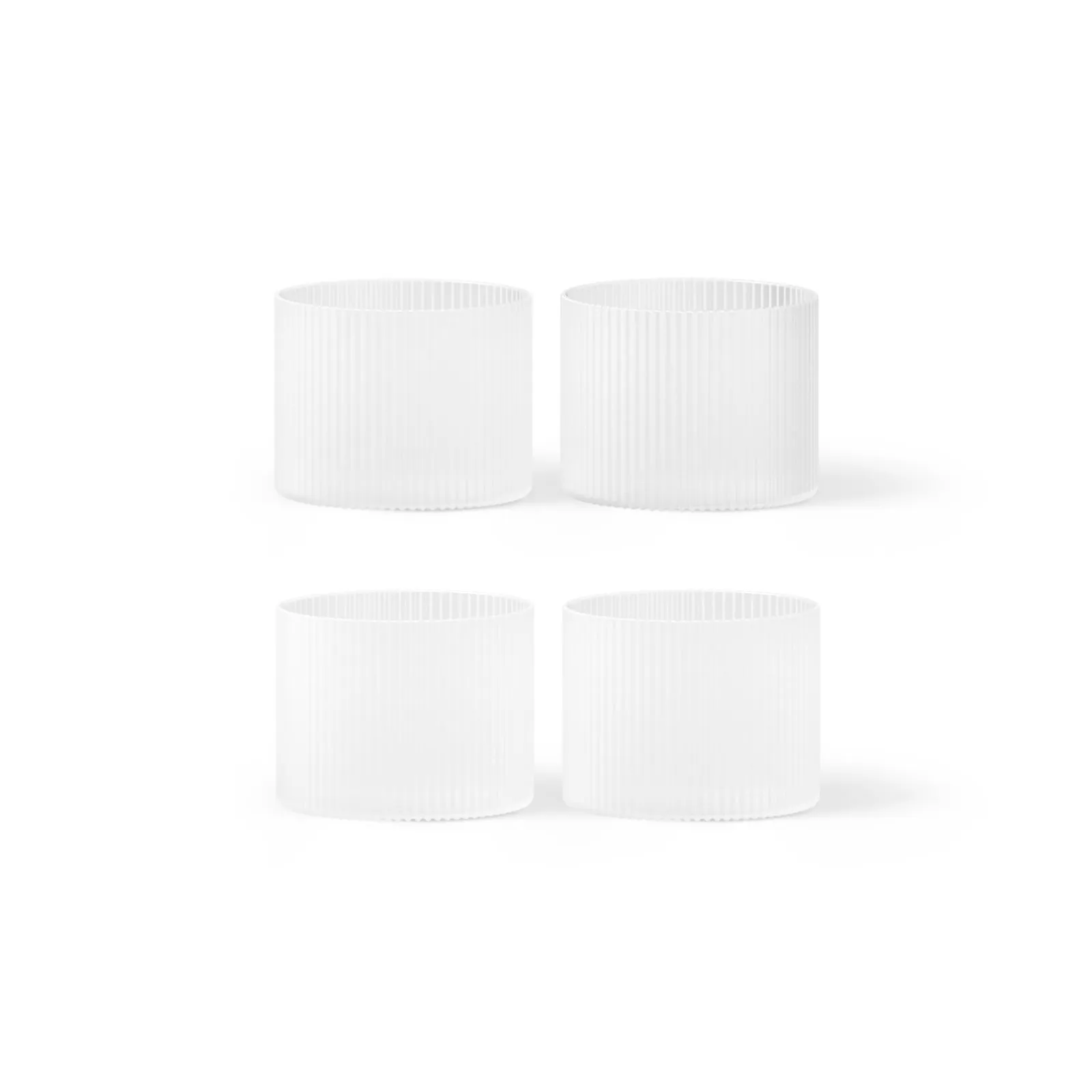 Ferm Living Ripple låga frostade glas 4-pack