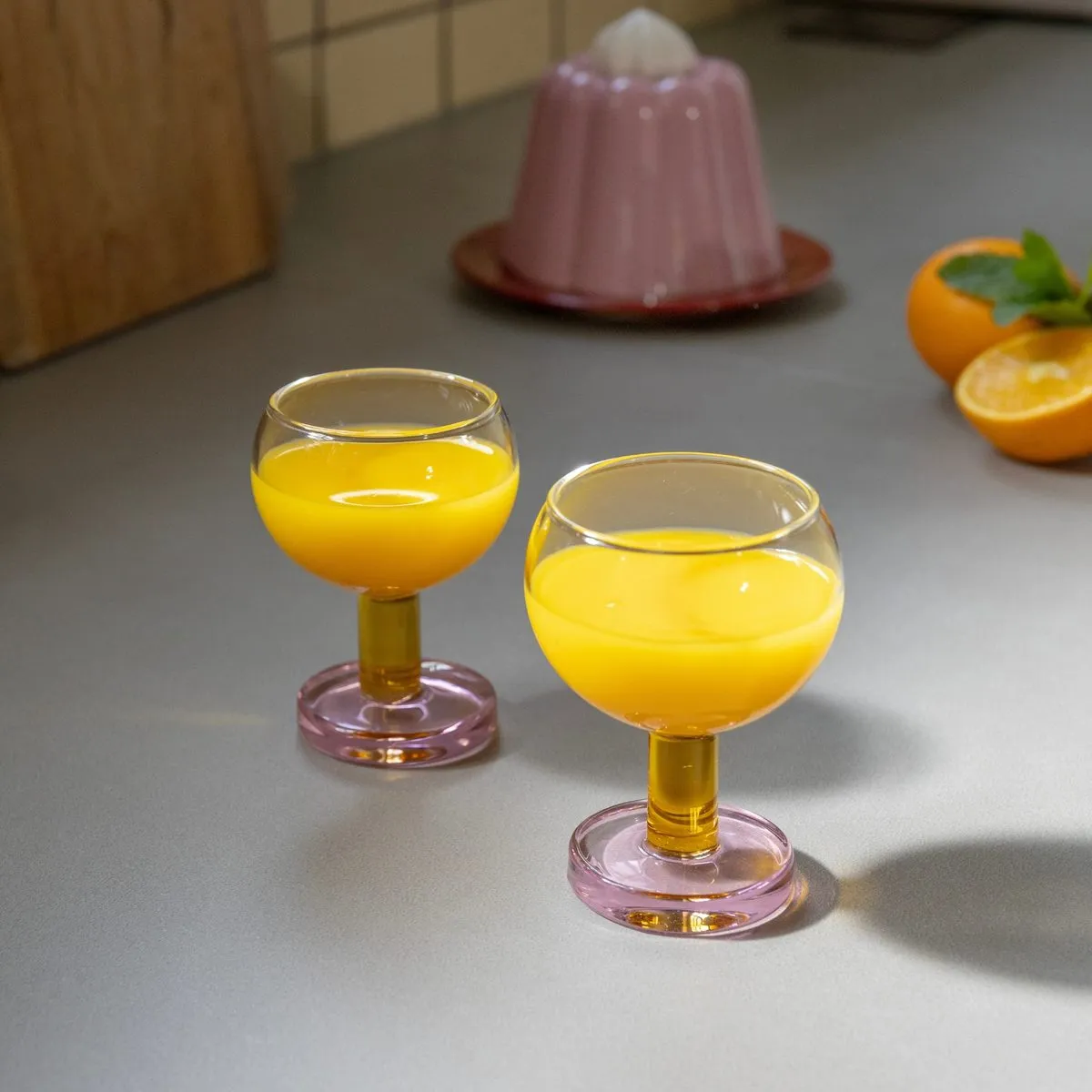 &Klevering Cantine vinglas 2-pack i färgat glas