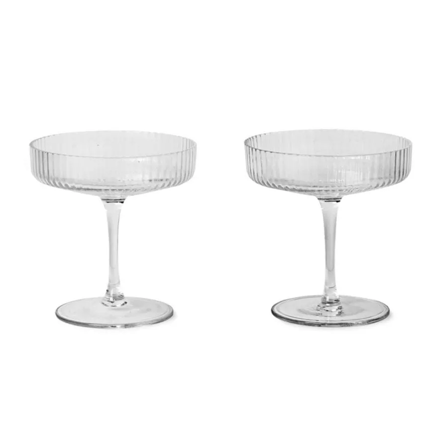 Ferm Living Ripple champagneglas 2-pack