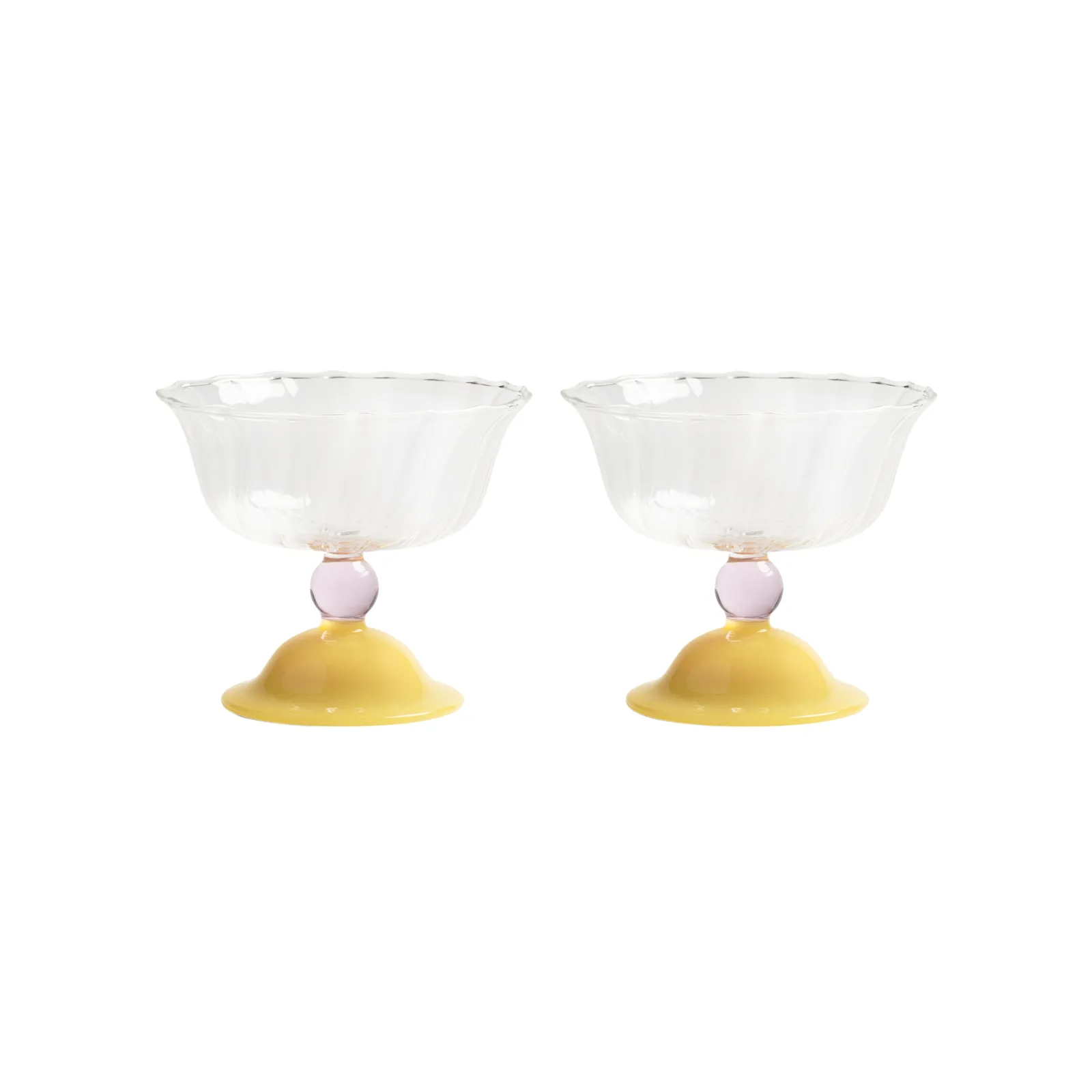 &Klevering Coupglas Tulip gul 2-pack