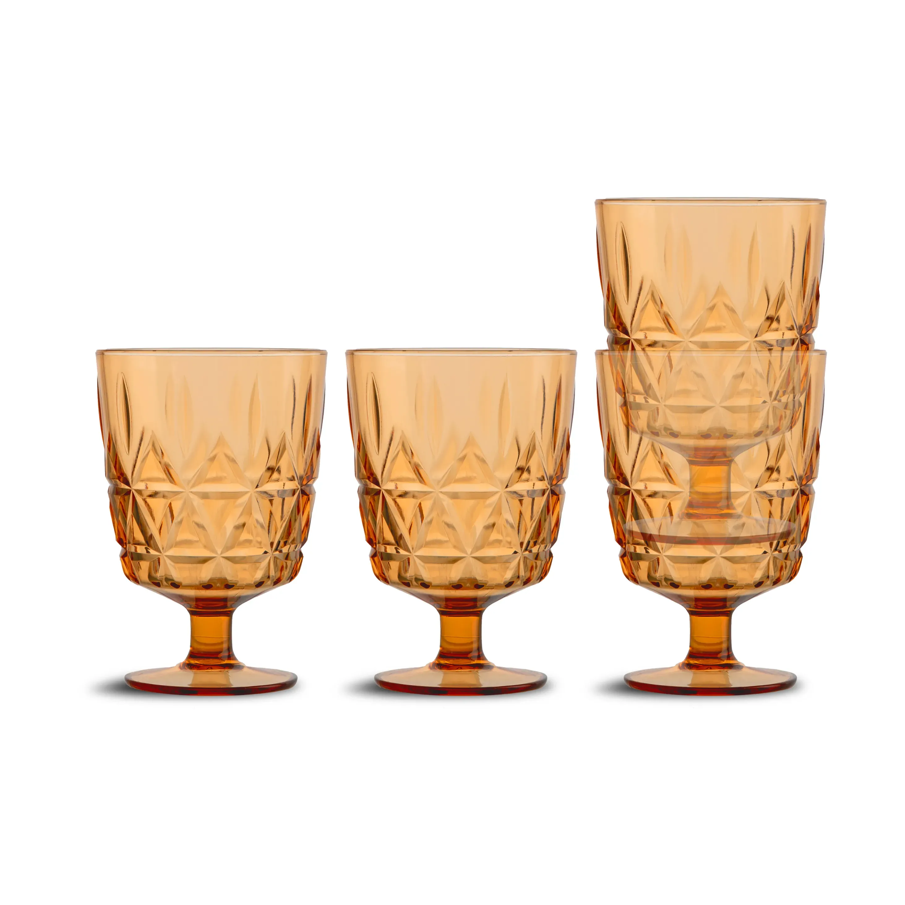 Sagaform Picknick Juni plastglas amber 30 cl 4-pack