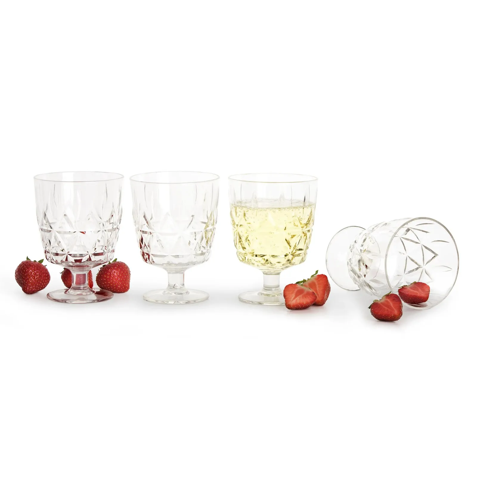 Sagaform Picknick Juni plastglas klar 30 cl 4-pack