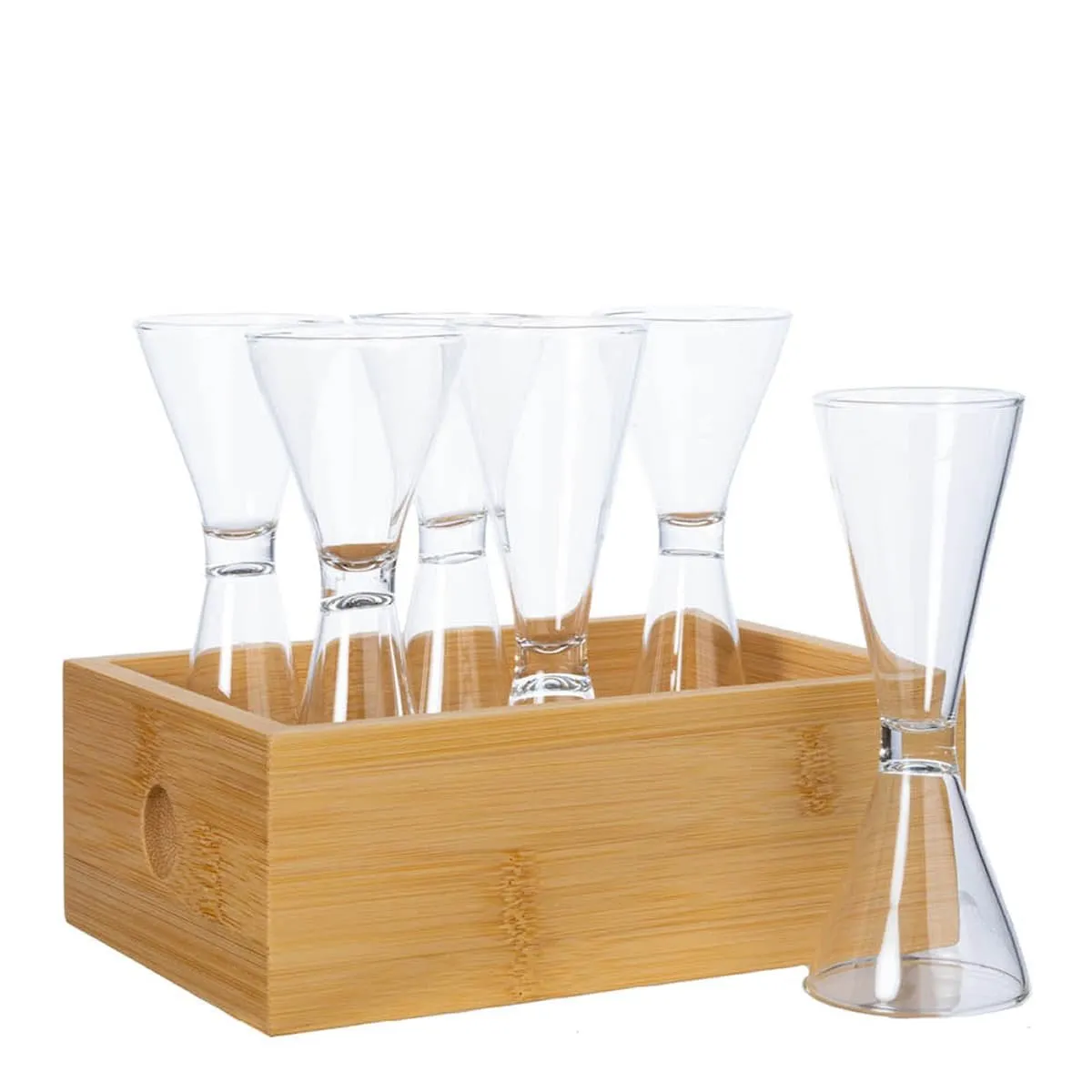 Sagaform Nature snapsglas i bambubox 6-pack